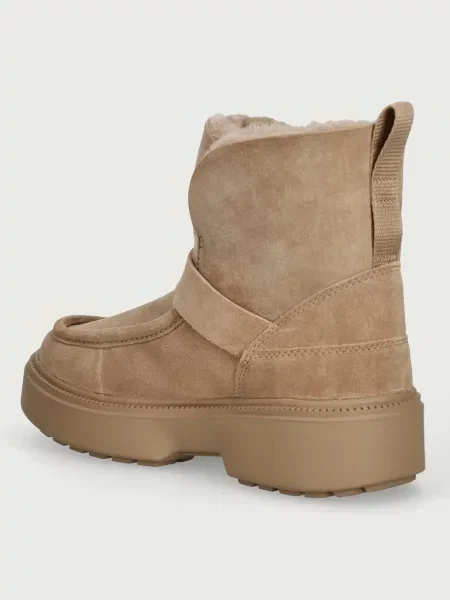 Tommy Hilfiger botki zamszowe TH BUCKLE SHEARLING SNOW BOOT beżowe