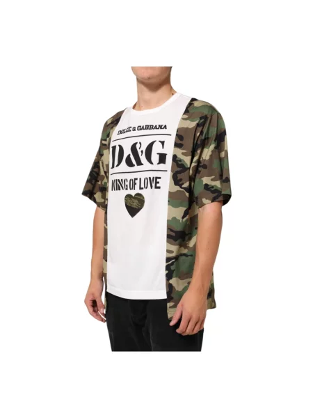 Koszulka Dolce And Gabbana w kamuflażu z logo