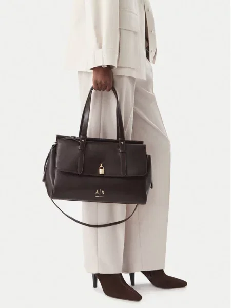 Torbica Armani Exchange Tamno smeđa