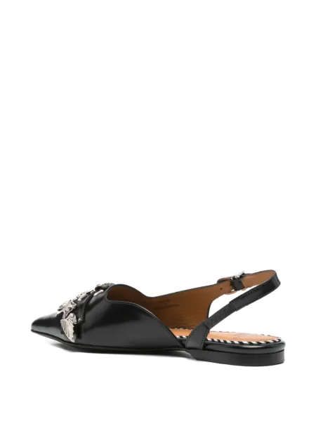 Papuci tip mules Toga Pulla cu cataramă slingback negru