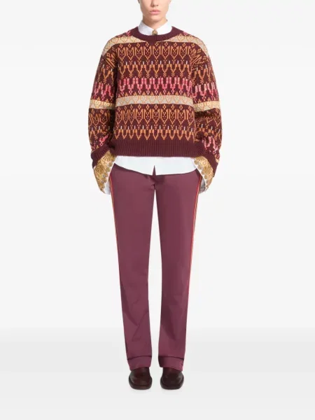 Pantaloni Dries Van Noten din jerseu alergare violet