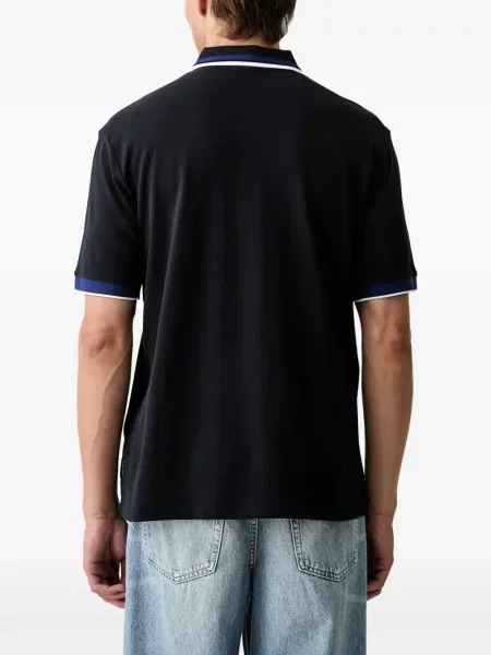 Koszulka polo Armani Exchange z nadrukiem niebieska