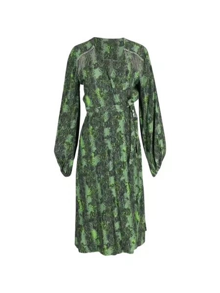 Rochie midi Rotate Birger Christensen de cristal până la genunchi de costum verde