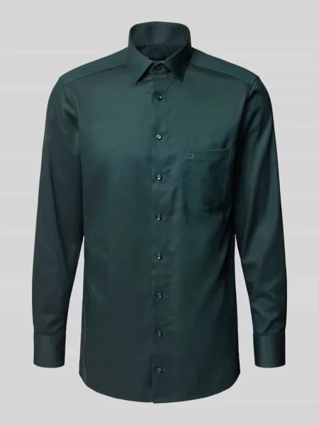 Koszula biznesowa o kroju Modern Fit z kołnierzykiem typu kent Olymp