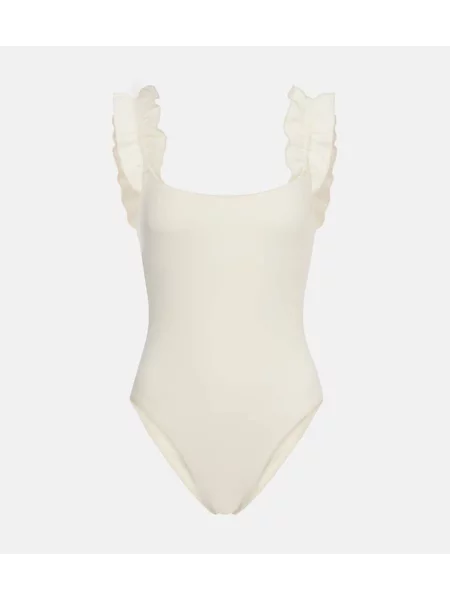 Costum de baie Karla Colletto cu volane alb