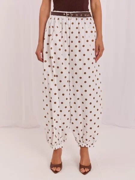 Pantaloni Italy Moda cu buline maro