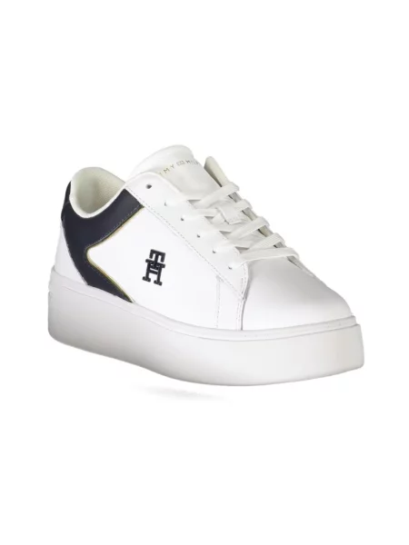 Trampki Tommy Hilfiger skórzane na platformie białe
