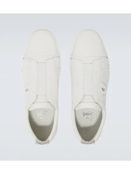 Kožené slip on tenisky Christian Louboutin biela