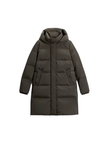 Długa kurtka puchowa Woolrich zielona
