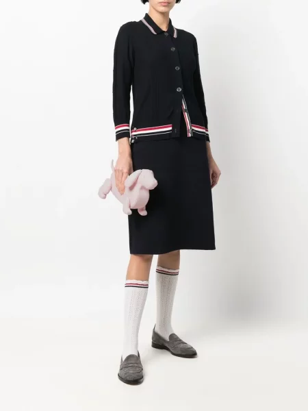 Iš natūralios odos odinė rankinė Thom Browne rožinė