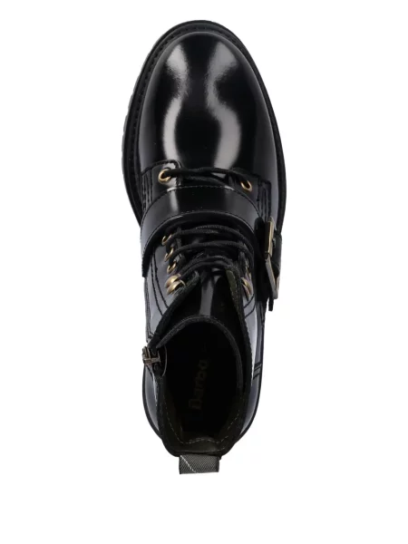 Botine Barbour cu șireturi din dantelă negru