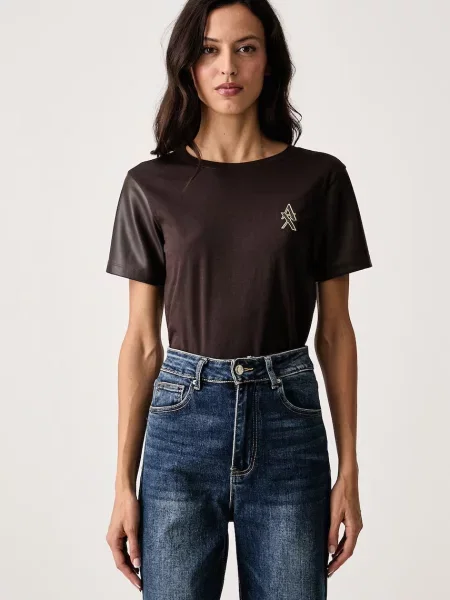 Armani Exchange tricou pentru femei din maro