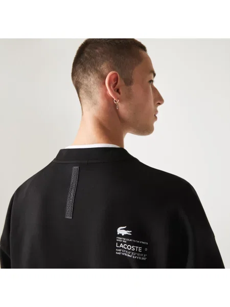 Lacoste Bluza O Luźnym Kroju Z Dwuwarstwowej Piki czarna