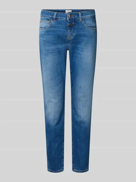 Jeansy o kroju slim fit z mieszanka bawełny model Baker' Closed niebieskie