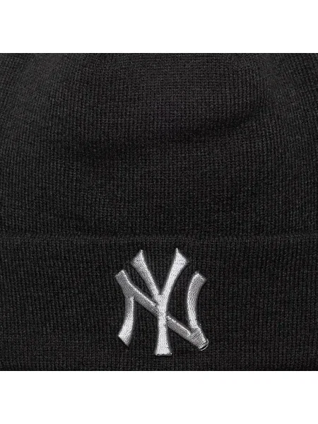 New Era Knit Medium MLB Metallic Beanie New York Yankees Black Universal negru