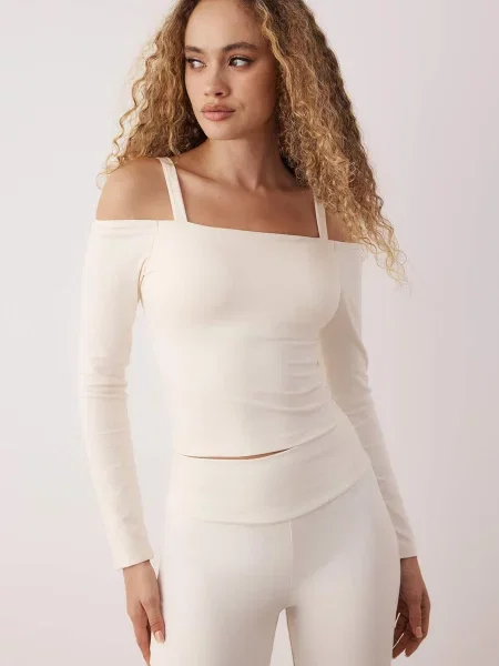 Trendyol Majica ecru/prljavo bijela