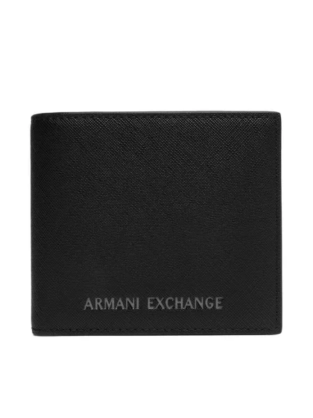 Armani Exchange portfel z imitacji skóry czarny