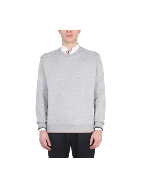 Bluza Thom Browne w jodełkę szara