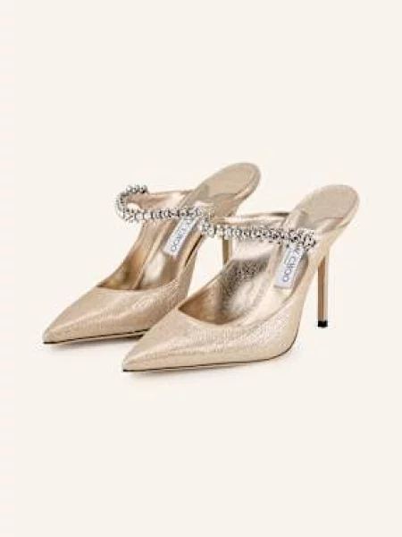 Jimmy Choo Mules Bing S Ozdobnými Kamínky zlatá