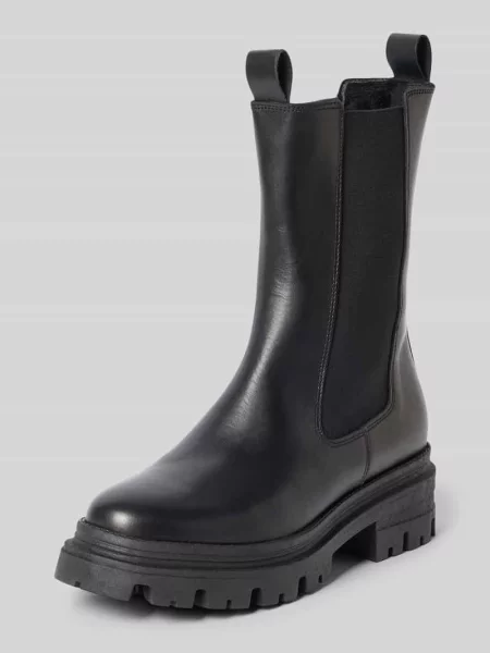 Buty chelsea z naturalnej skóry ze skóry bydlęcej Tamaris czarne