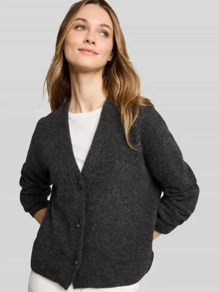 Kardigan o kroju regular fit z dekoltem w serek Tom Tailor Denim