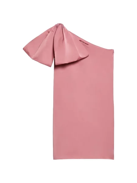 Rochie mini Max Mara cu funde cu un umăr gol roz