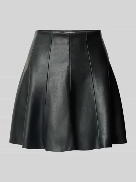 Spódnica mini z imitacji skóry z zamkiem błyskawicznym Rich & Royal czarna