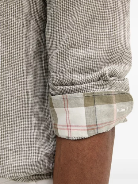 Lanena košulja Barbour zelena