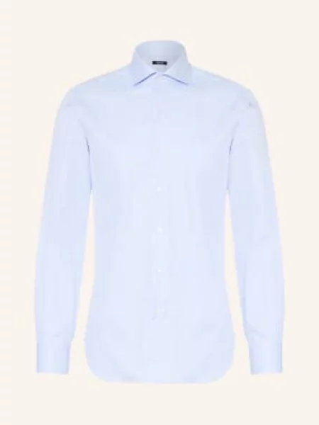 Barba Napoli Koszula Oxfordowa O Kroju Slim Fit blau biała