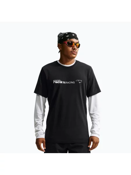 Tricou de alergare pentru bărbați Nike Dri-Fit Graphic black/white alb