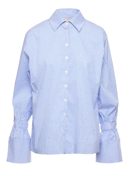 Koszula V:pm Atelier w paski niebieska