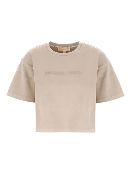 Koszulka Michael Michael Kors skórzana z falbankami garniturowa szara