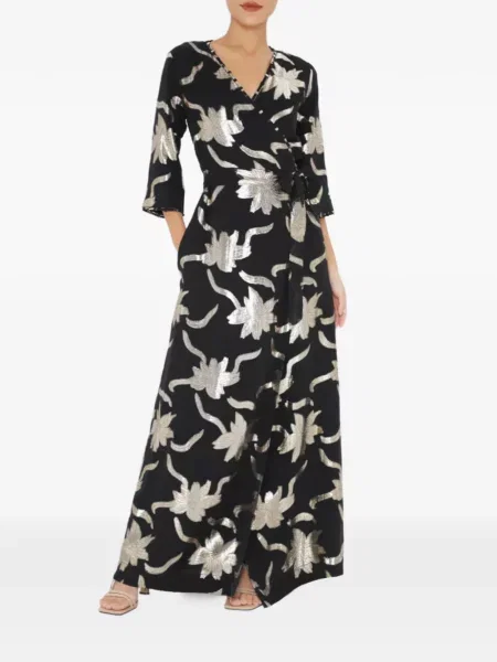 Lung rochie maxi Charlotta Gandolfo plic negru
