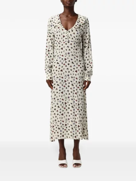 Rochie midi Mar De Margaritas cu imagine alb