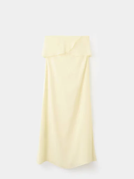 Sukienka dekolt bandeau Teen L MANGO TEEN żółty