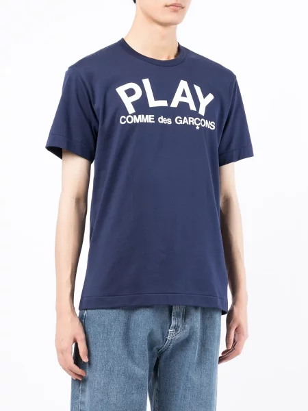 Krátké tričko Comme Des Garçons Play s potiskem modré