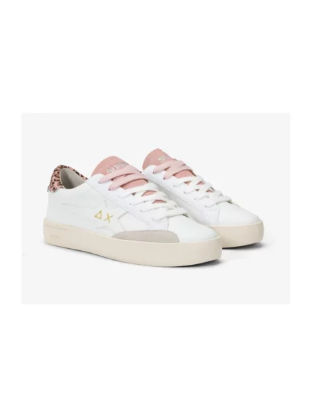 Sneakersy Sun68 skórzane białe