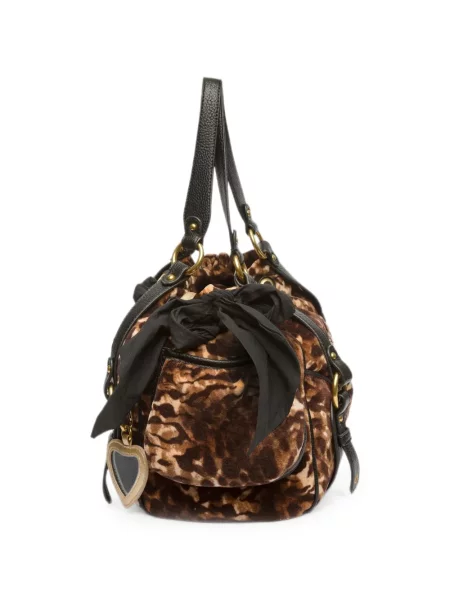 Τσάντα shopper Juicy Couture με σχέδιο με λεοπαρ μοτιβο καφέ