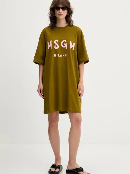 Сукня MSGM mini oversize зелений