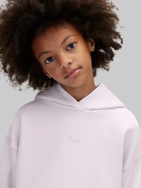 Суичър с качулка Calvin Klein Jeans виолетово