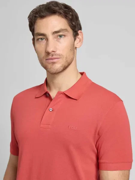 Koszulka polo o kroju regular fit z czystej bawełny model PALLAS' Boss różowa