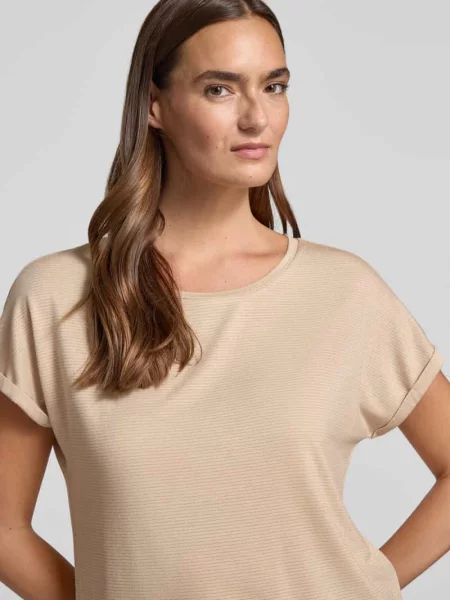 T-shirt z mieszanki o kroju relaxed fit Christian Berg Woman brązowa