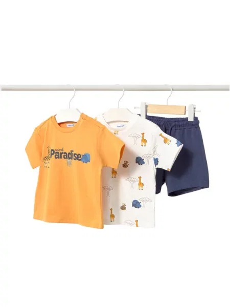 Mayoral Set 2 tricouri și pantaloni scurți Colorat