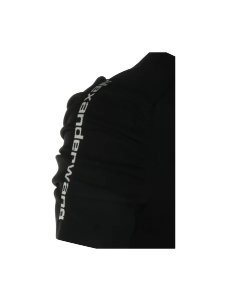 Sukienka mini Alexander Wang z krótkim rękawem z logo czarna