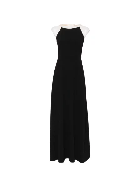 Rochie maxi Eleh fără mâneci drapată negru