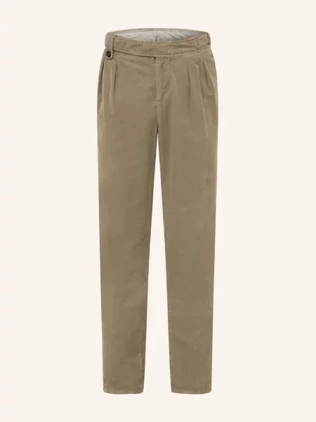 Brunello Cucinelli Kordové Kalhoty Extra Slim Fit khaki
