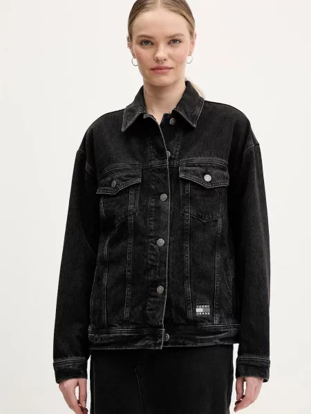 Tommy Jeans Geacă de primăvară-toamnă denim negru