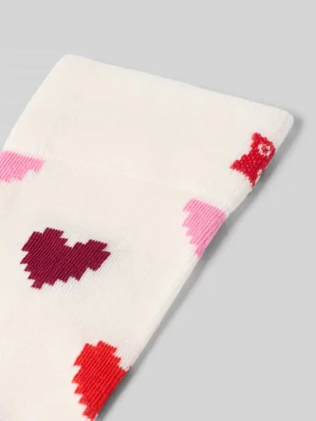 Skarpety z elastycznej mieszanki bawełny model Pixel Heart' Happy Socks białe