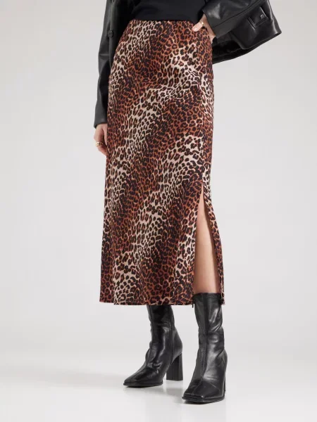 Pieces Fustă midi Nya Maro negru