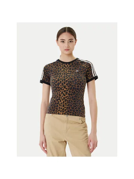Adidas T-Shirt Leopard Cali καφέ